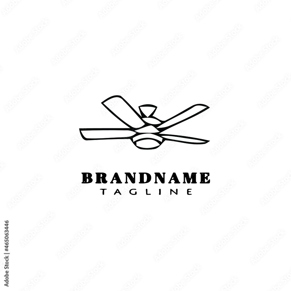 ceiling fan cartoon logo unique template icon black isolated vector illustration ceiling fan cartoon logo unique template icon black isolated vector illustration