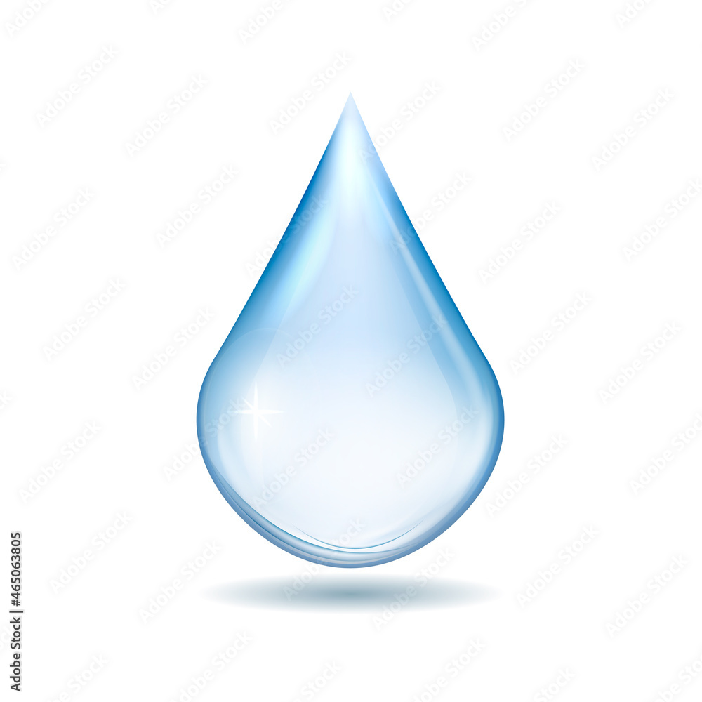 Water drop realistic.Vector illustration isolated on white background. Water drop realistic.Vector illustration isolated on white background.