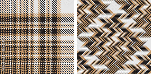 Seamless plaid pattern background set.