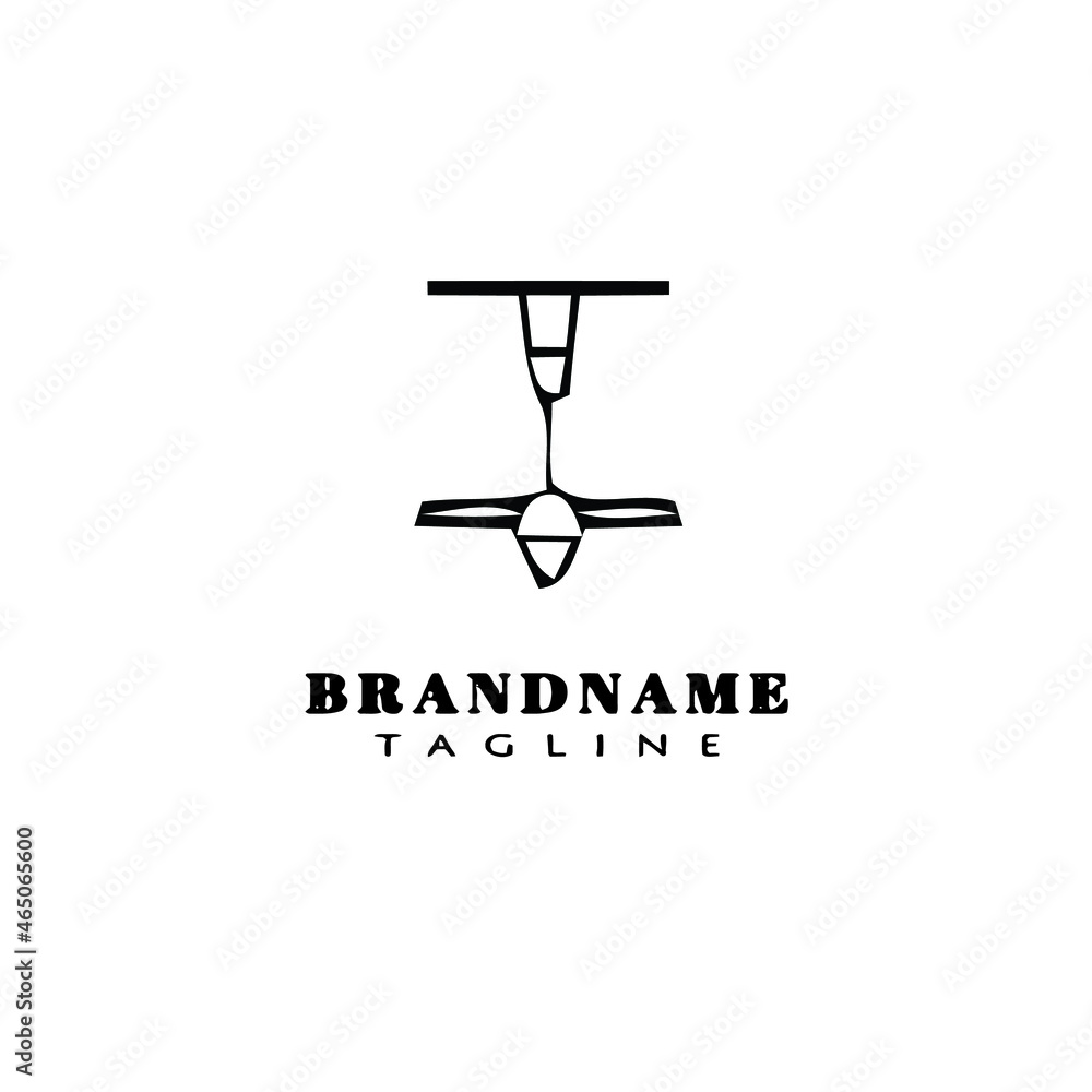 ceiling fan cartoon logo design template icon black classic vector illustration