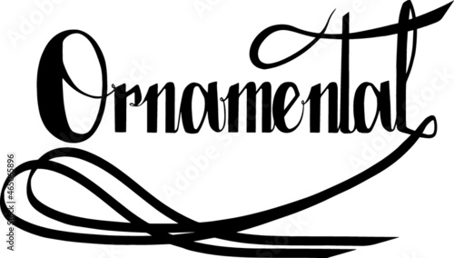 Vector Banner o logo decorativo ornamental con texto y lazos en tinta negra. Lettering, decoración y diseño.