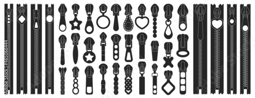 Lock of zipper vector black set icon. Vector illustration zippered on white background. Isolated black set icon lock of zipper.