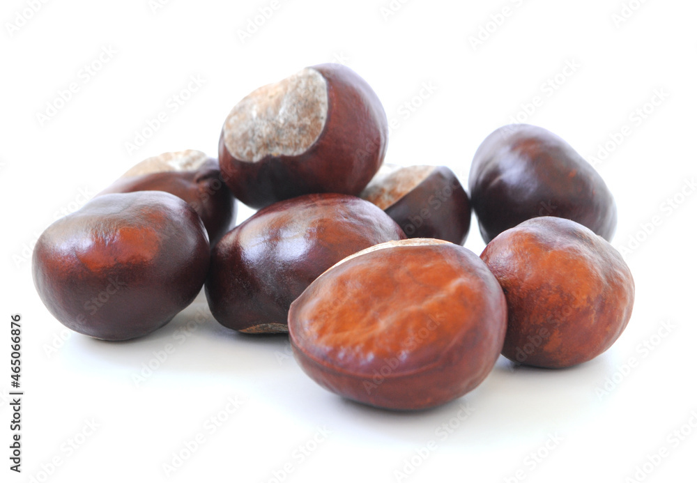 Chestnuts isolated on white background Chestnuts isolated on white background