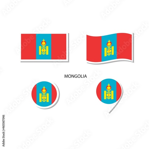 Mongolia flag logo icon set, rectangle flat icons, circular shape, marker with flags. Free Download Mongolia flag logo icon set, rectangle flat icons, circular shape, marker with flags. - GFXLoad