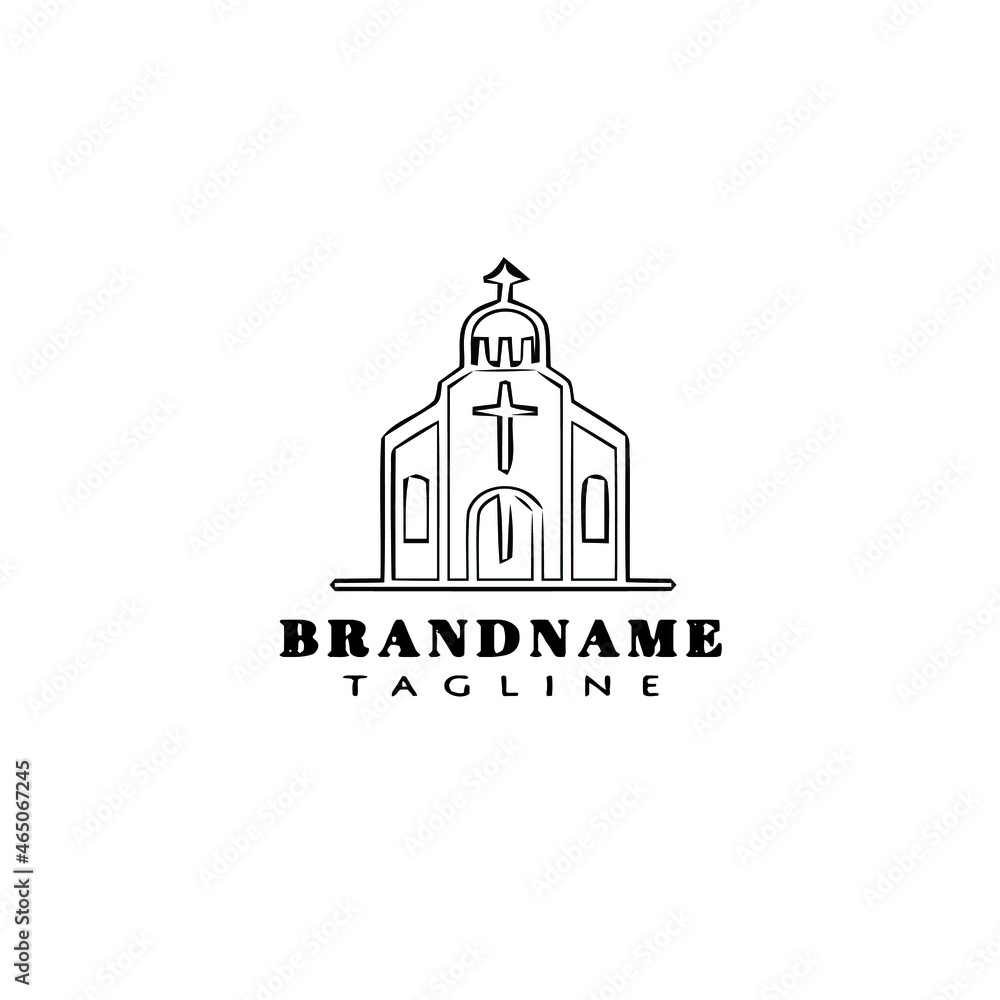 church cartoon logo icon design template isolated vector illustration