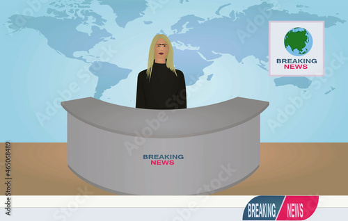 Breaking news screen. vector illustration