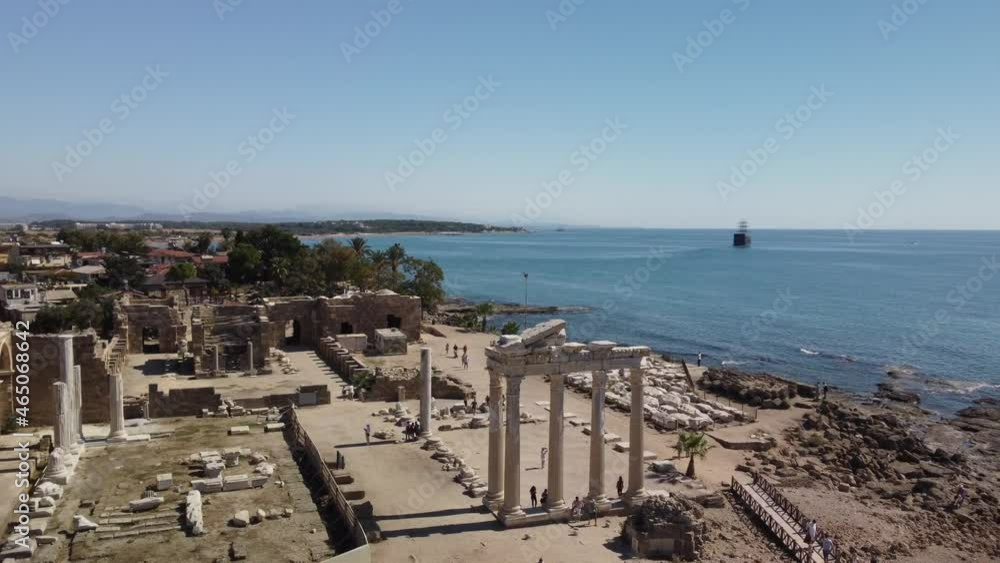 Old ruins of Apollo and Afina temple, Side, Turkey Old ruins of Apollo and Afina temple, Side, Turkey