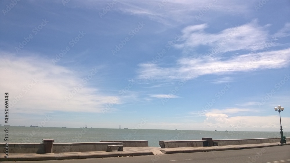 clouds over the beach