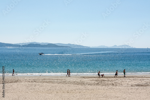 Silgar beach at Sanxenxo city  Pontevedra  Galicia  Spain