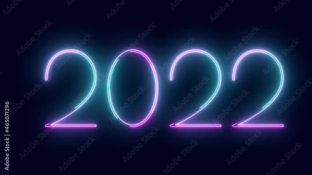 Happy New Year 2022. Shining neon sign Happy New Year 2022. Shining neon sign