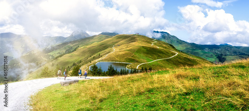 View of the magnificent summits and the pristine beauty of the Kitzbüheler alps. photo