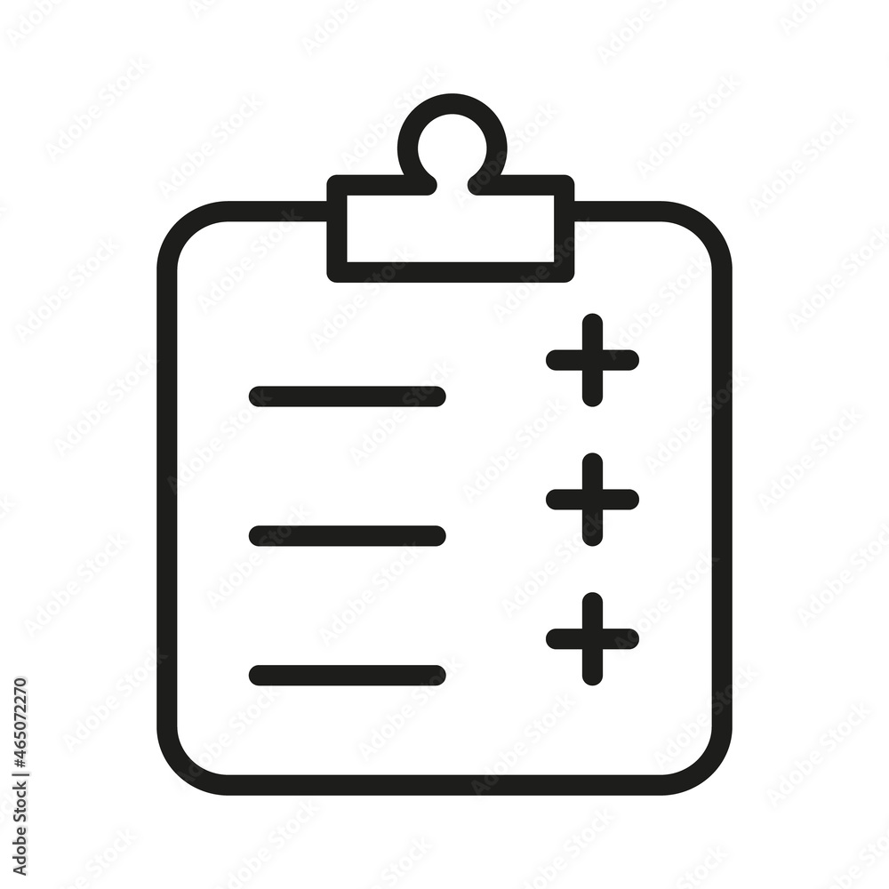 Clipboard line icon in trendy style. Stroke vector pictogram isolated on a white background. Clipboard line icon in trendy style. Stroke vector pictogram isolated on a white background.