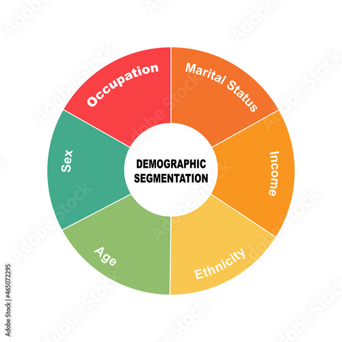 Diagram concept with Demographic Segmentation text and keywords. EPS 10 isolated on white background