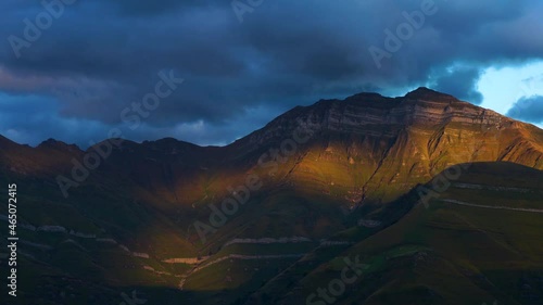 Landscape in the surroundings of Monte Castro Valnera and the source of the Pas River near Vega de Pas in the Valles Pasiegos. Cantabria, Spain, Europe photo