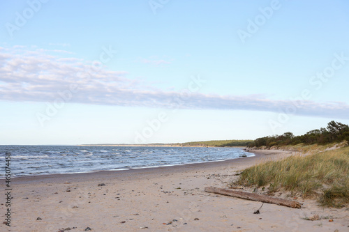Nature landscape view with shoreline near Baltic sea.