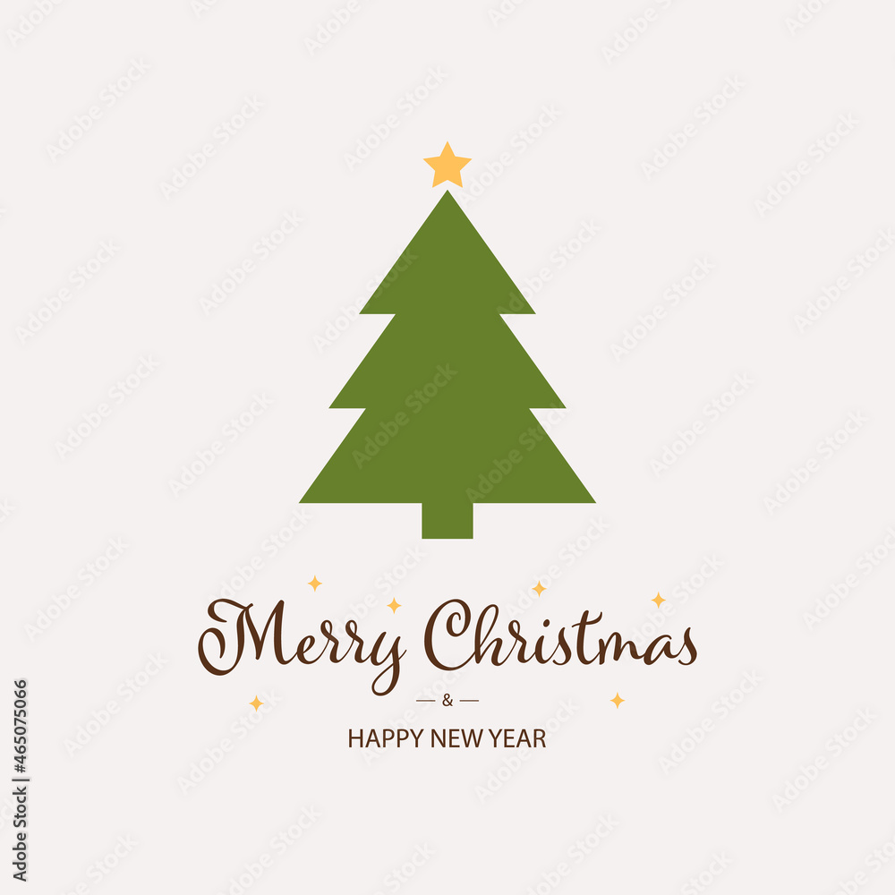Merry Christmas card. Christmas tree.