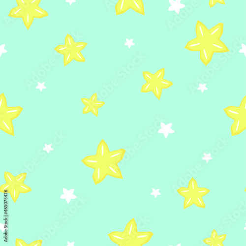 Pattern with blue sky strewn with stars