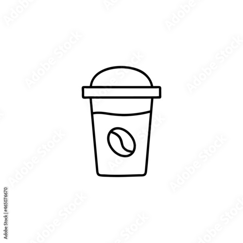 take Away cold coffee icon  in flat black line style, isolated on white  © fahmi