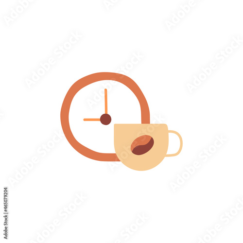 coffee time icon  in color icon, isolated on white background 