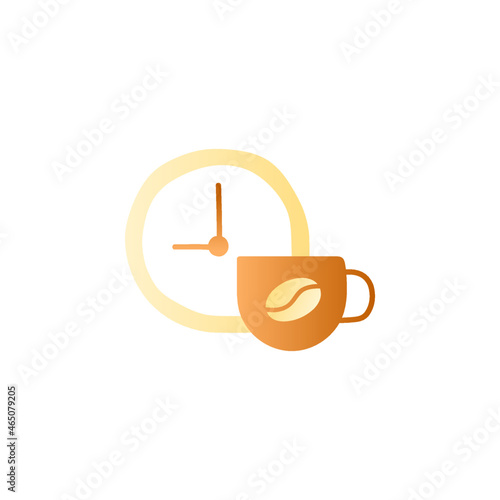 coffee time icon in gradient color, isolated on white 