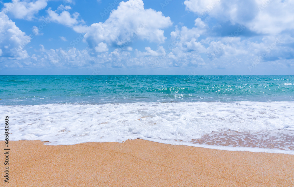 Beach sand and blue sea landscape nature in blue sky Beach sand and blue sea landscape nature in blue sky