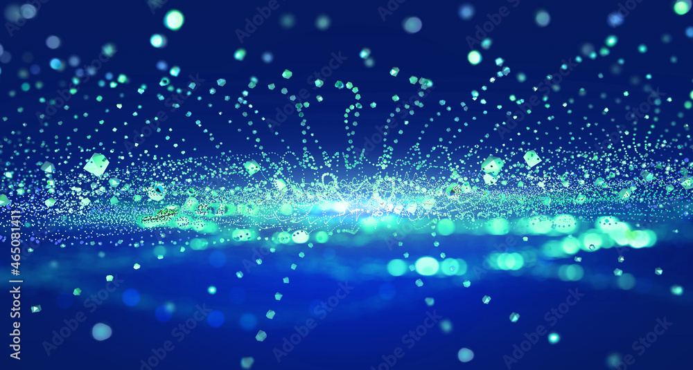 Big Data concept. Blockchain 3D illustration. Information Waves and the Global Database. Neural networks and artificial intelligence. Abstract technological background Big Data concept. Blockchain 3D illustration. Information Waves and the Global Database. Neural networks and artificial intelligence. Abstract technological background