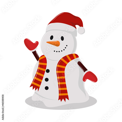 snowman waving hand