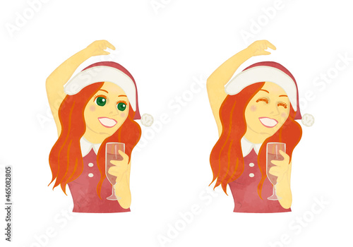 Party girl with Santa's cosplay Redhead Ver