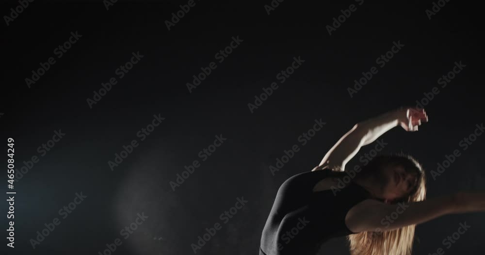 Bending her back while exercising Bending her back while exercising