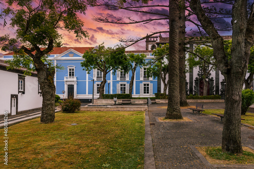 Beautiful Jardim Sena Freita, located in the historic center of Ponta Delgada city on Sao Miguel island. Azores, Sao Miguel, Portugal. photo