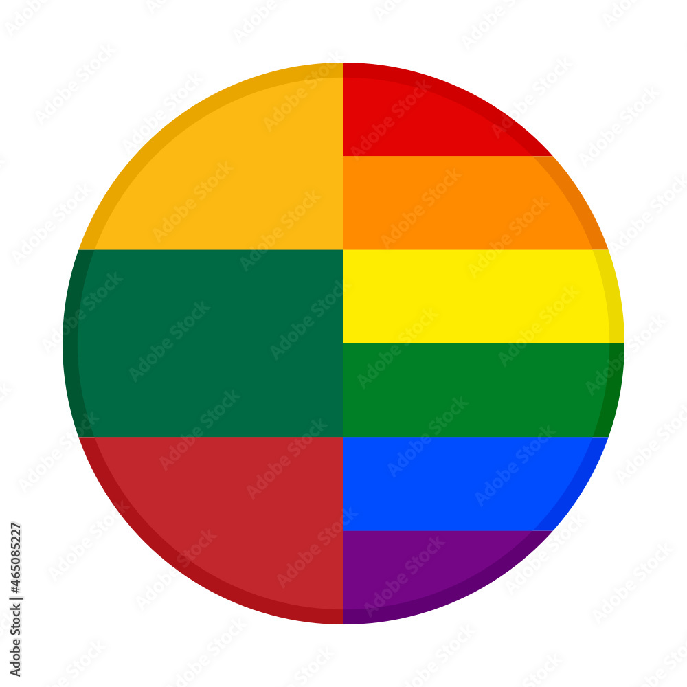 round icon with lithuania and rainbow flags. vector illustration isolated on white background round icon with lithuania and rainbow flags. vector illustration isolated on white background