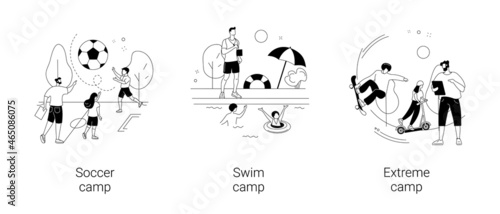 Youth sport program abstract concept vector illustrations.