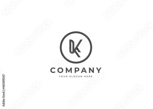 Minimalist letter K logo with circle shape design