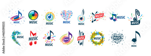 A set of vector logos with musical notes