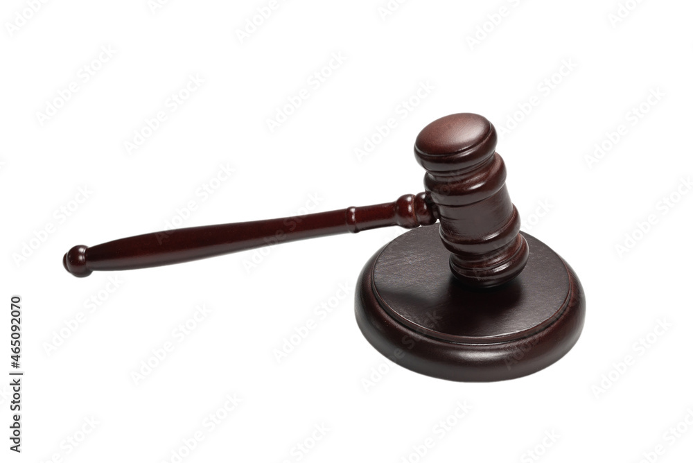 Wooden judge gavel and soundboard isolated on a white background. Wooden judge gavel and soundboard isolated on a white background.