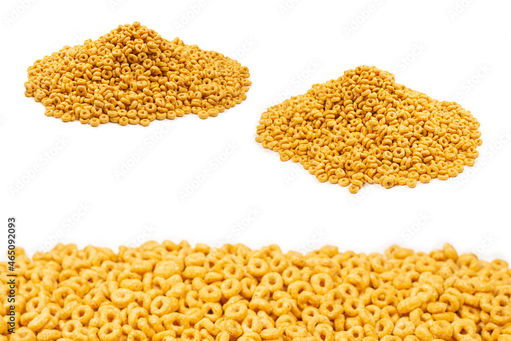 Corn-flakes background and texture. Top view.