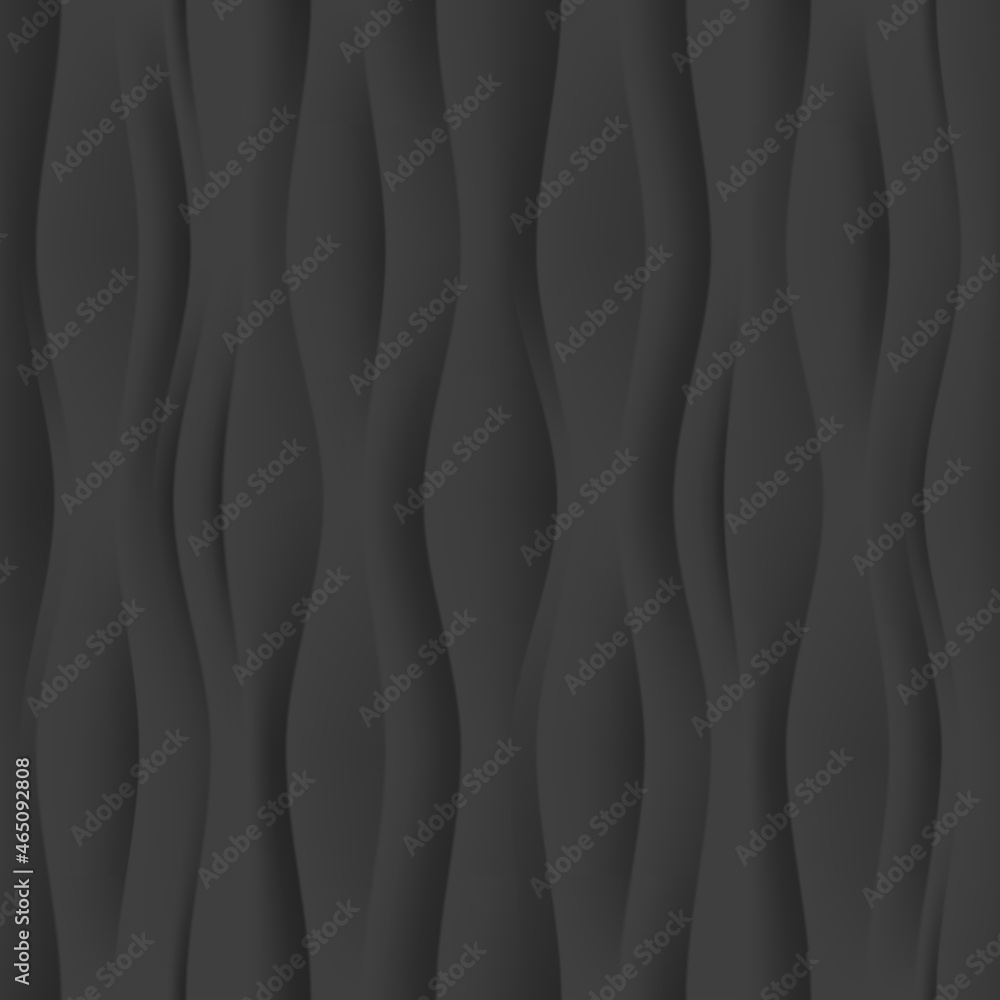 Obraz premium Black wavy background. Seamless texture. Abstract geometric background. Vector illustration