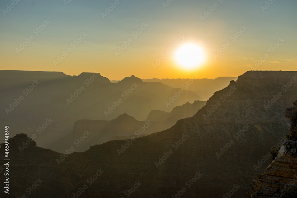 Sunrise at South Rim Grand Canyon National Park Mather Point
