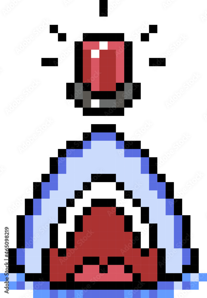 shark alert pixel icon shark alert pixel icon