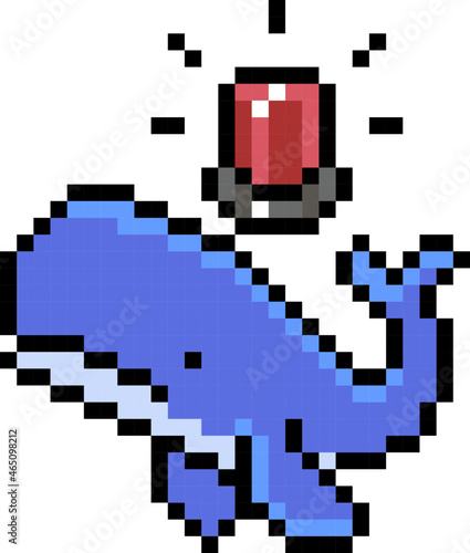 whale alert pixel icon photo