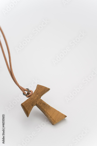 wooden tau cross pendant - Greek letter tau