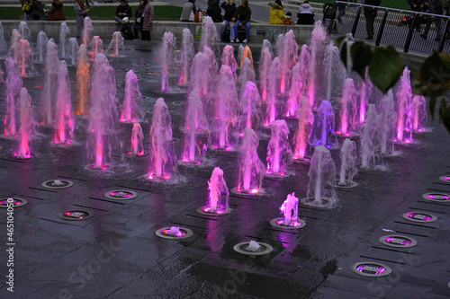 Illuminated Pink Water Feature © Picken-Shots