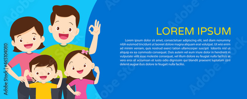 Strong family Exercise together for banner