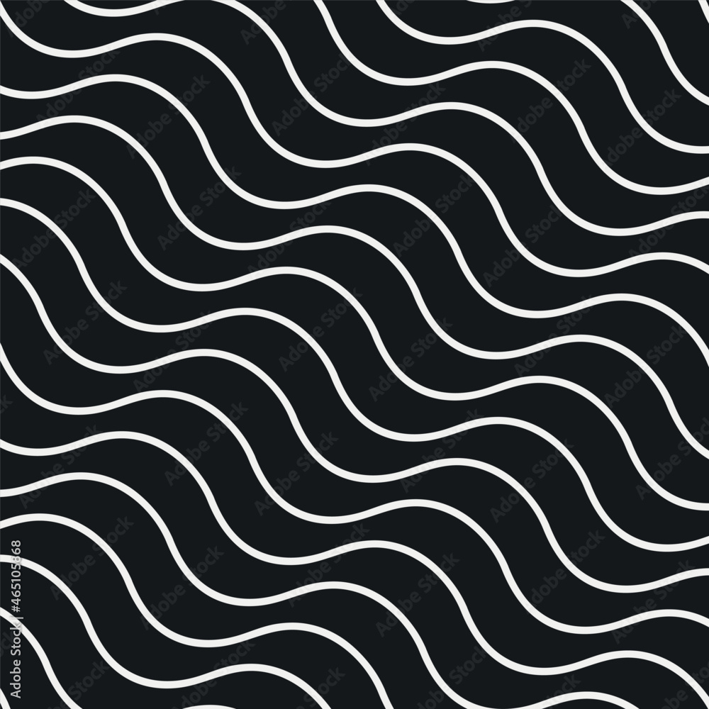abstract black and white seamless wave pattern