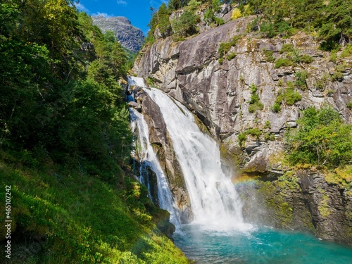 Glomnesfossen waterfalls near Segestad farm  Norway