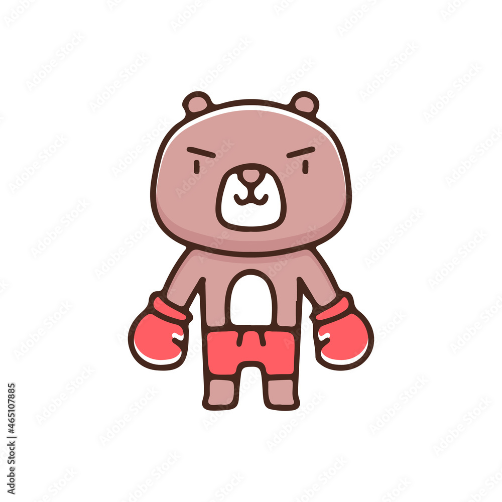 Cute bear boxer illustration. Vector graphics for t-shirt prints and other uses. Cute bear boxer illustration. Vector graphics for t-shirt prints and other uses.