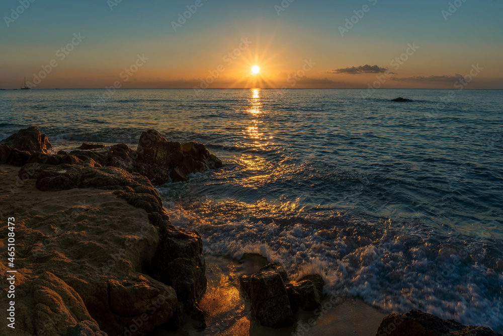 sunrise on the beach, Costa Rei, Sardinia, Italy