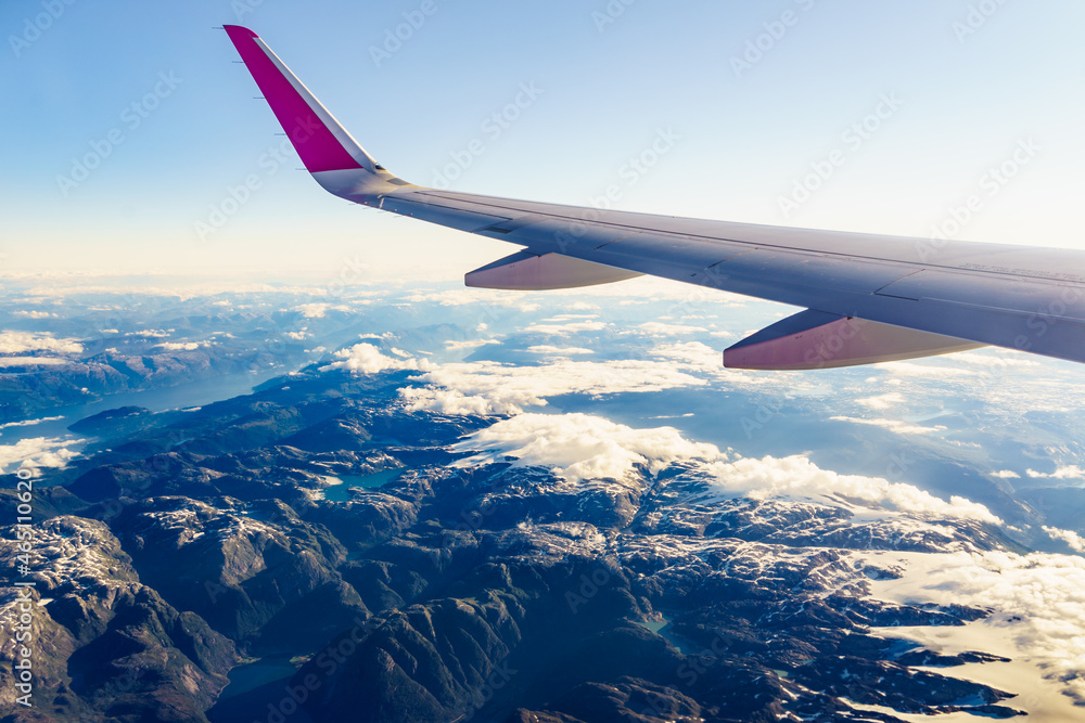 Obraz premium View from an airplane to fjords in Norway