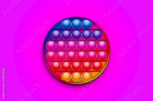 Rainbow Trendy Pop it fidget toy on a empty background. Vector..