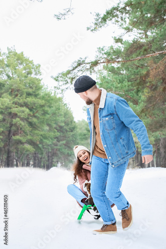 Happy young couple having f...